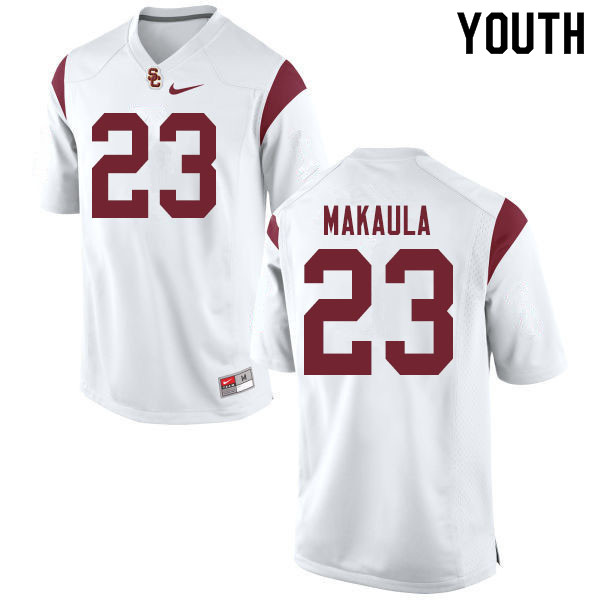 Youth #23 Kaulana Makaula USC Trojans College Football Jerseys Sale-White